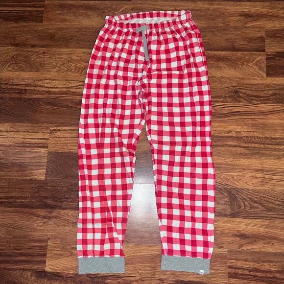 Honest Organic Cotton Pajamas Adult Medium Red Christmas Plaid - Picture 2 of 5